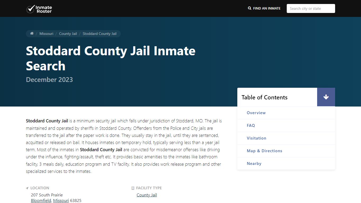 Inmate Search | Stoddard County Jail - Bloomfield, MO